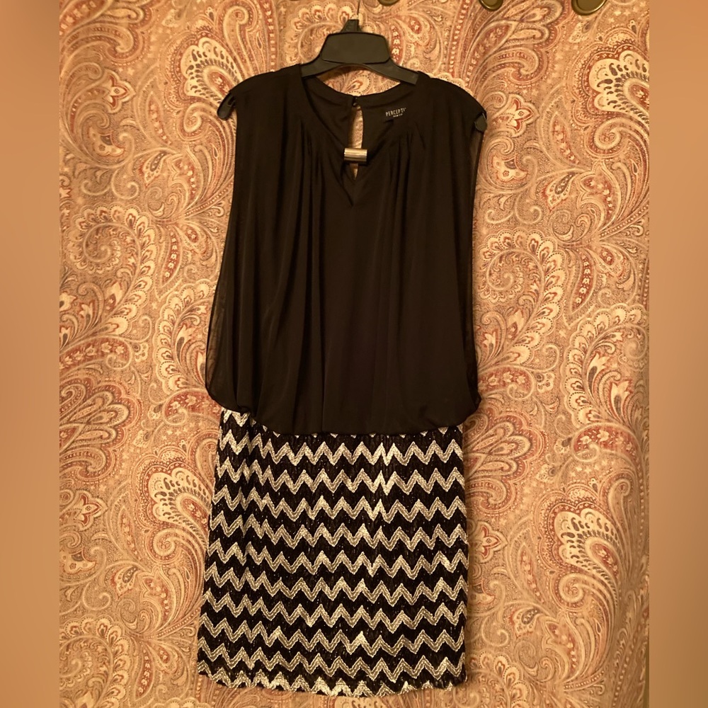 Beautiful black and white dress.  Gorgeous. Size 14